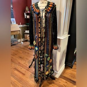 HAND CROTCHED MAXI MULTI COLORED SWEATER FROM ETSY